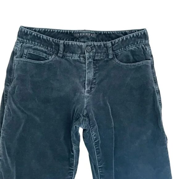 Theory Cotton Blend Green Velvet Skinny Womens Pants SZ 2 - Picture 2 of 14